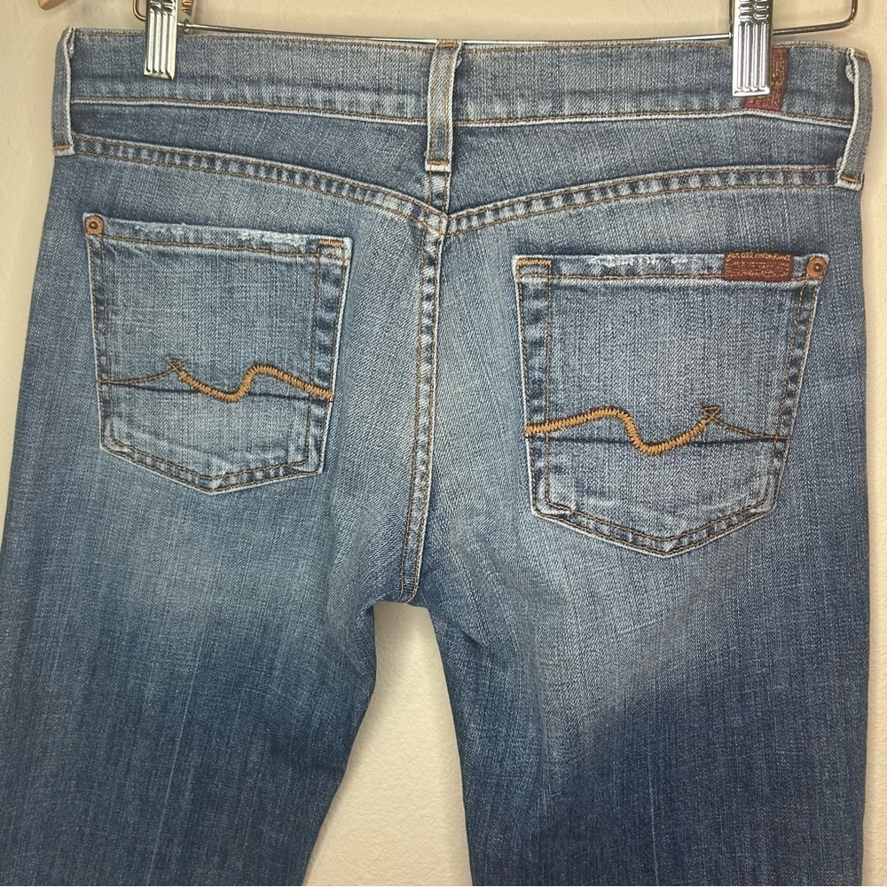 7 For All Mankind Jeans Women’s Size 28 Blue Low Rise Straight Leg 34.5” Inseam - Picture 4 of 13